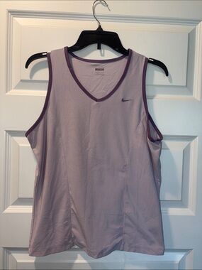 Nike Women's Light Lavender Athletic Tank with Deep Purple Trim